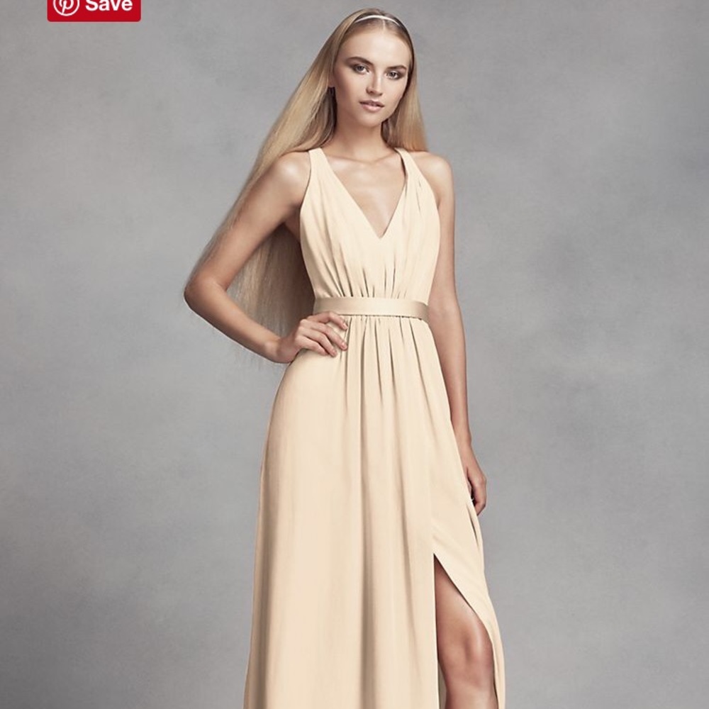 VeraWang Bridesmaid Champagne Chiffon Dress
